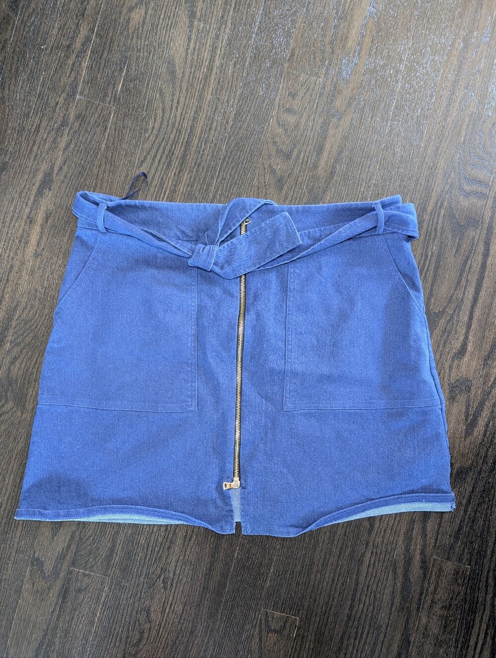River Island Denim Zip Skirt in Size 18